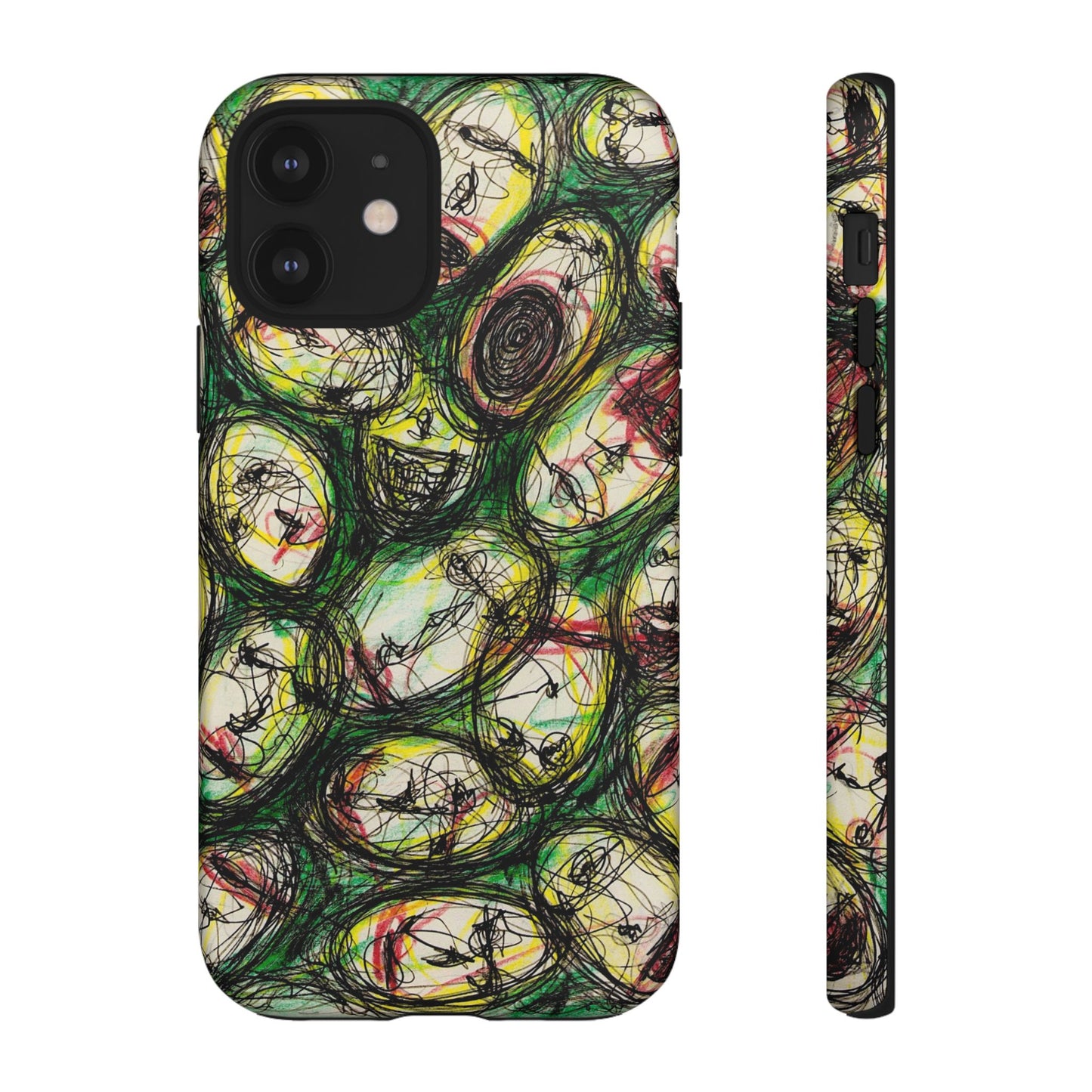 Abstract Sanity Faces Phone Case | Expressionist Face Art | Tough Case
