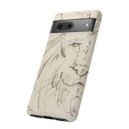 Flowing Lion Sketch phone case | Wildlife Art | Tough Cases