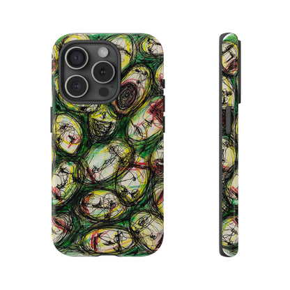 Abstract Sanity Faces Phone Case | Expressionist Face Art | Tough Case