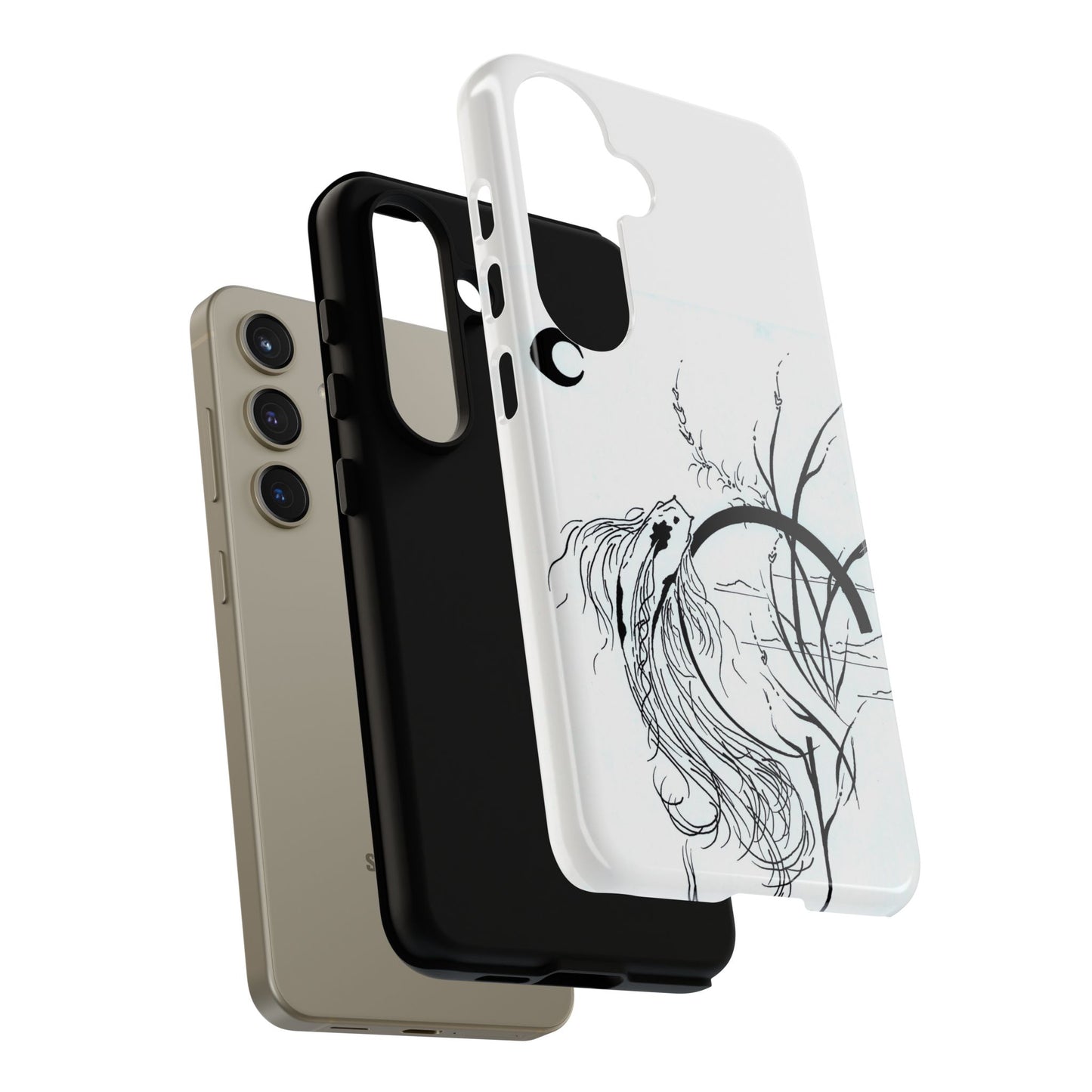 At Ease Koi Illustration phone case | Minimalist Line Art | Tough Cases