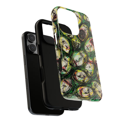 Abstract Sanity Faces Phone Case | Expressionist Face Art | Tough Case