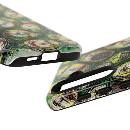 Abstract Sanity Faces Phone Case | Expressionist Face Art | Tough Case