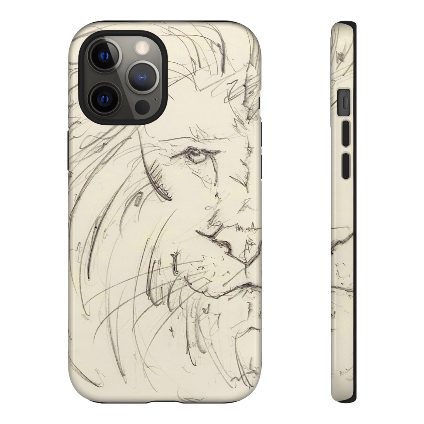 Flowing Lion Sketch phone case | Wildlife Art | Tough Cases