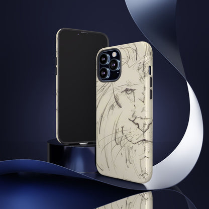 Flowing Lion Sketch phone case | Wildlife Art | Tough Cases
