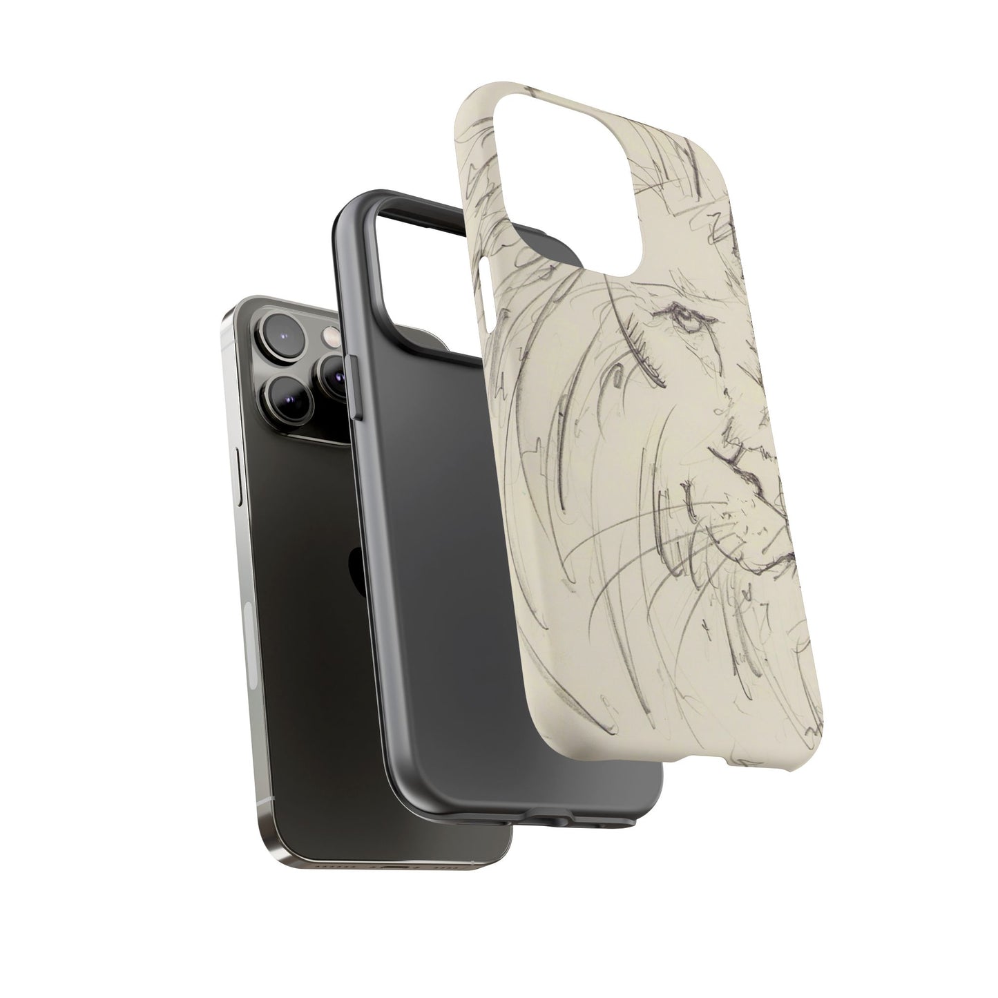 Flowing Lion Sketch phone case | Wildlife Art | Tough Cases