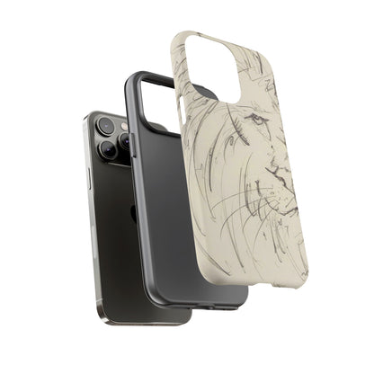 Flowing Lion Sketch phone case | Wildlife Art | Tough Cases
