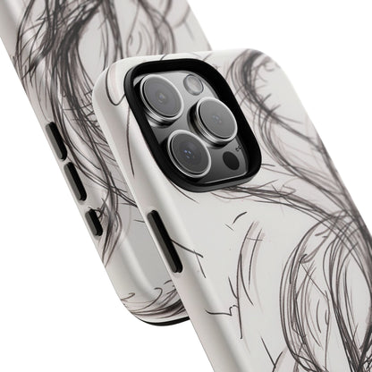 Smokey Ink Koi phone case | abstract koi sketch, smoky ink illustration
