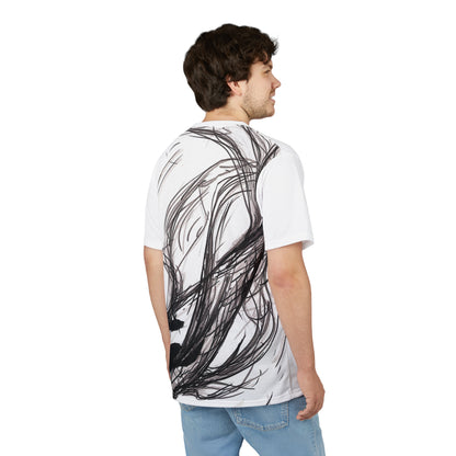 Smokey Ink Koi Tee | Black Brushstroke Fish All-Over Print