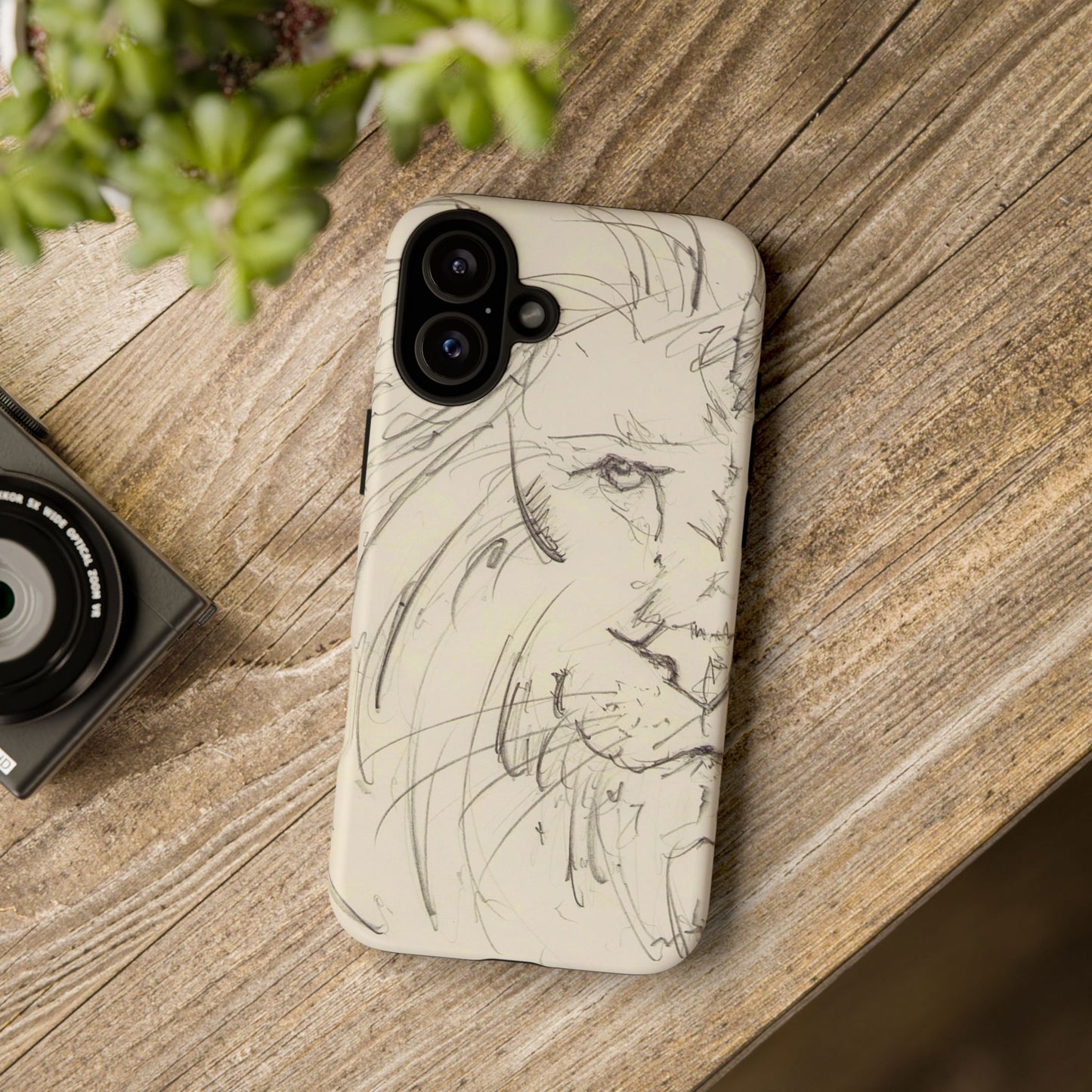 Flowing Lion Sketch phone case | Wildlife Art | Tough Cases