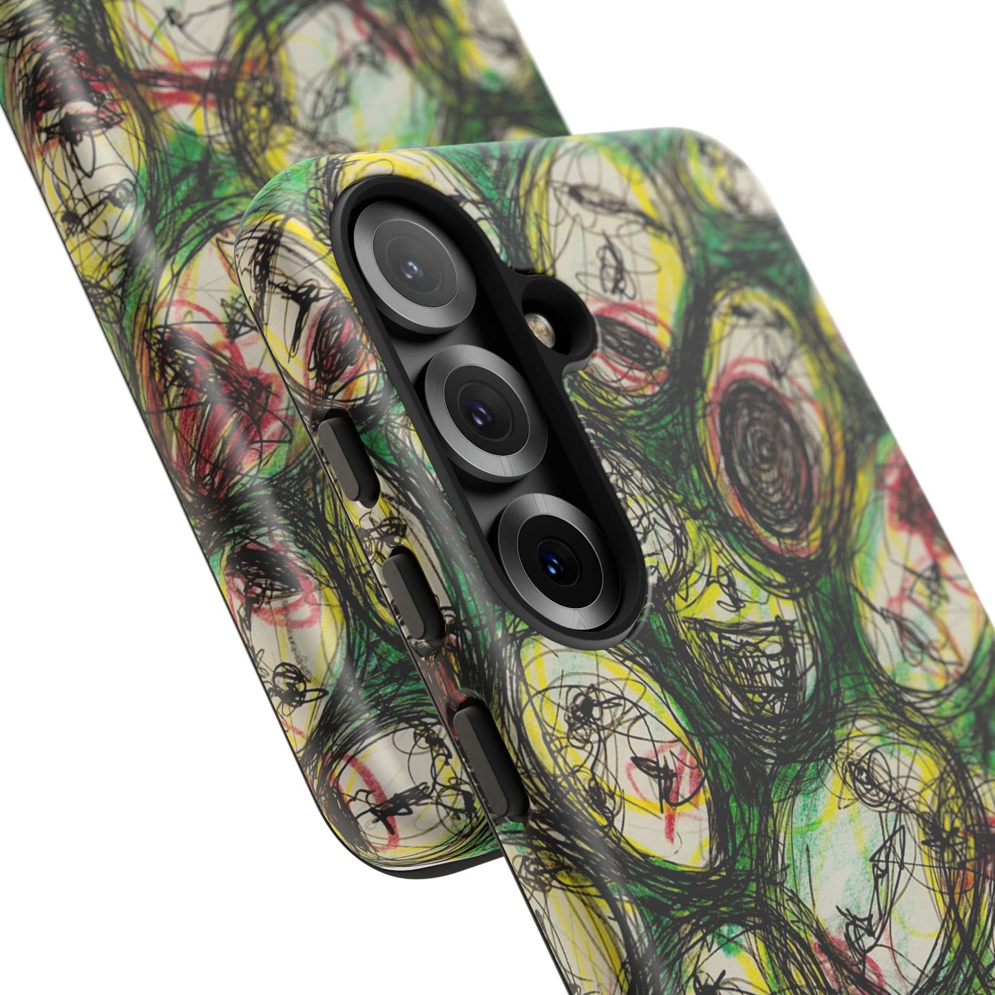 Abstract Sanity Faces Phone Case | Expressionist Face Art | Tough Case