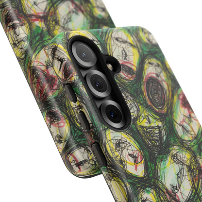 Abstract Sanity Faces Phone Case | Expressionist Face Art | Tough Case