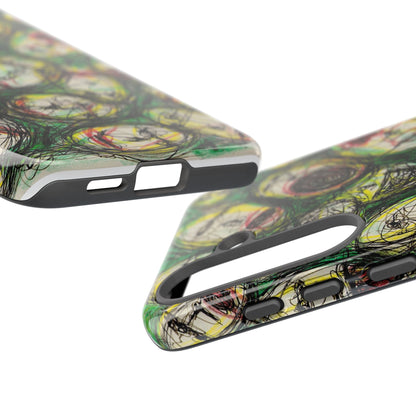 Abstract Sanity Faces Phone Case | Expressionist Face Art | Tough Case