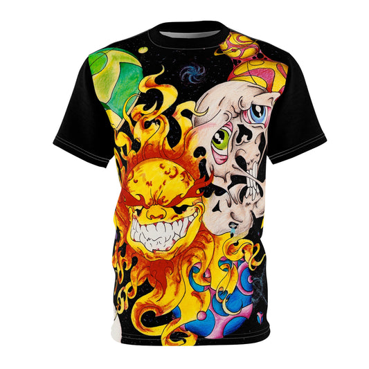 Psychedelic Sun & Skull Tee | Psychedelic All-Over Print | Space Art