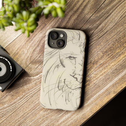 Flowing Lion Sketch phone case | Wildlife Art | Tough Cases