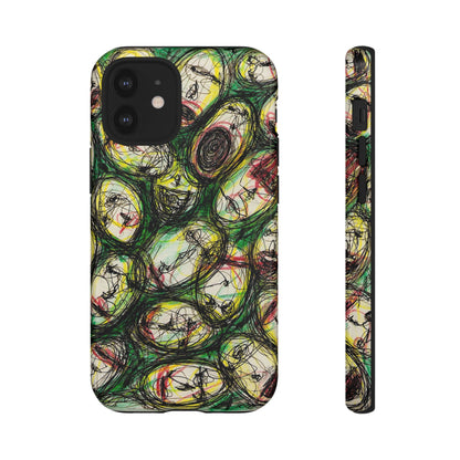 Abstract Sanity Faces Phone Case | Expressionist Face Art | Tough Case