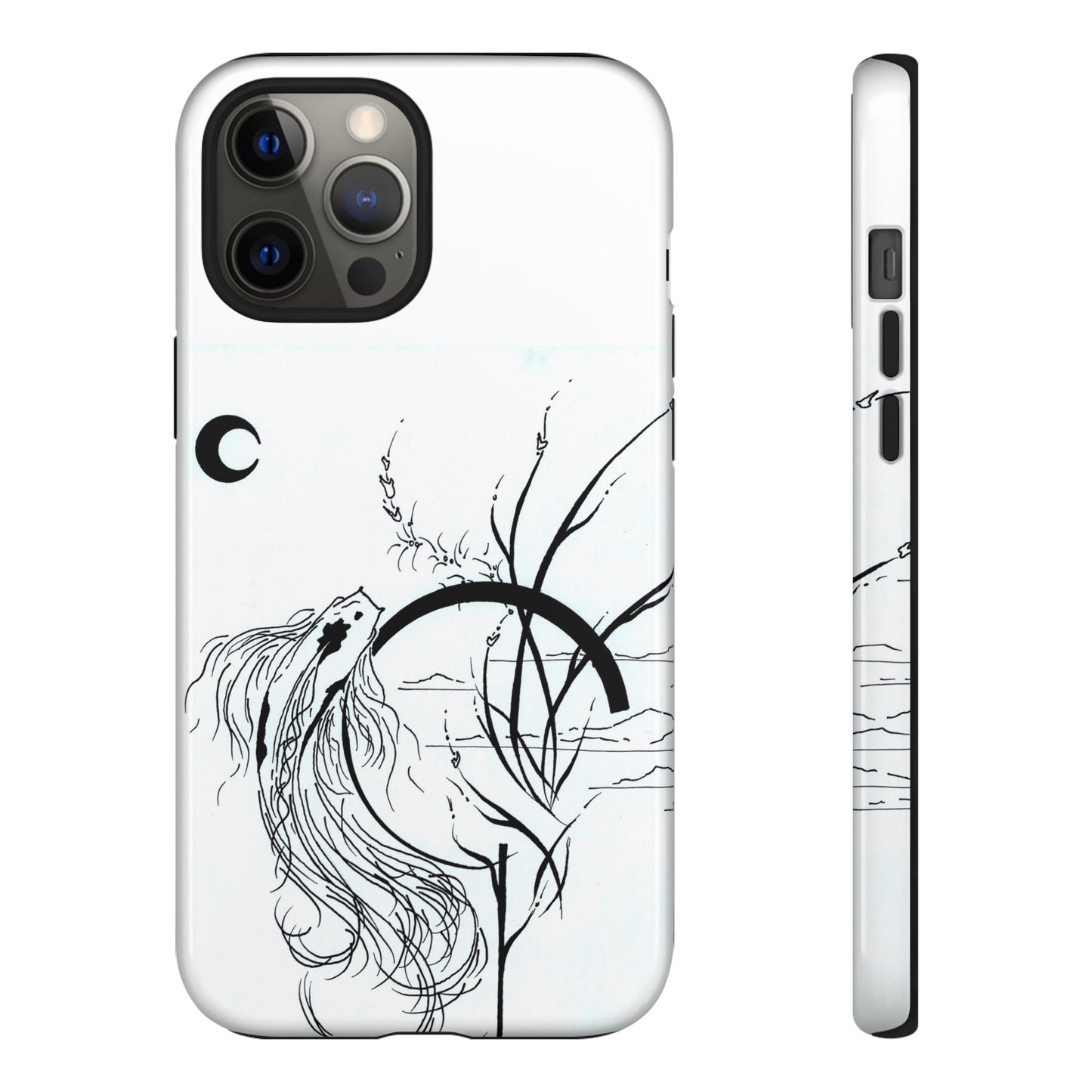 At Ease Koi Illustration phone case | Minimalist Line Art | Tough Cases