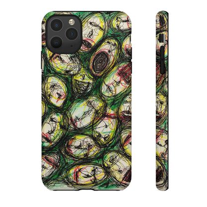 Abstract Sanity Faces Phone Case | Expressionist Face Art | Tough Case